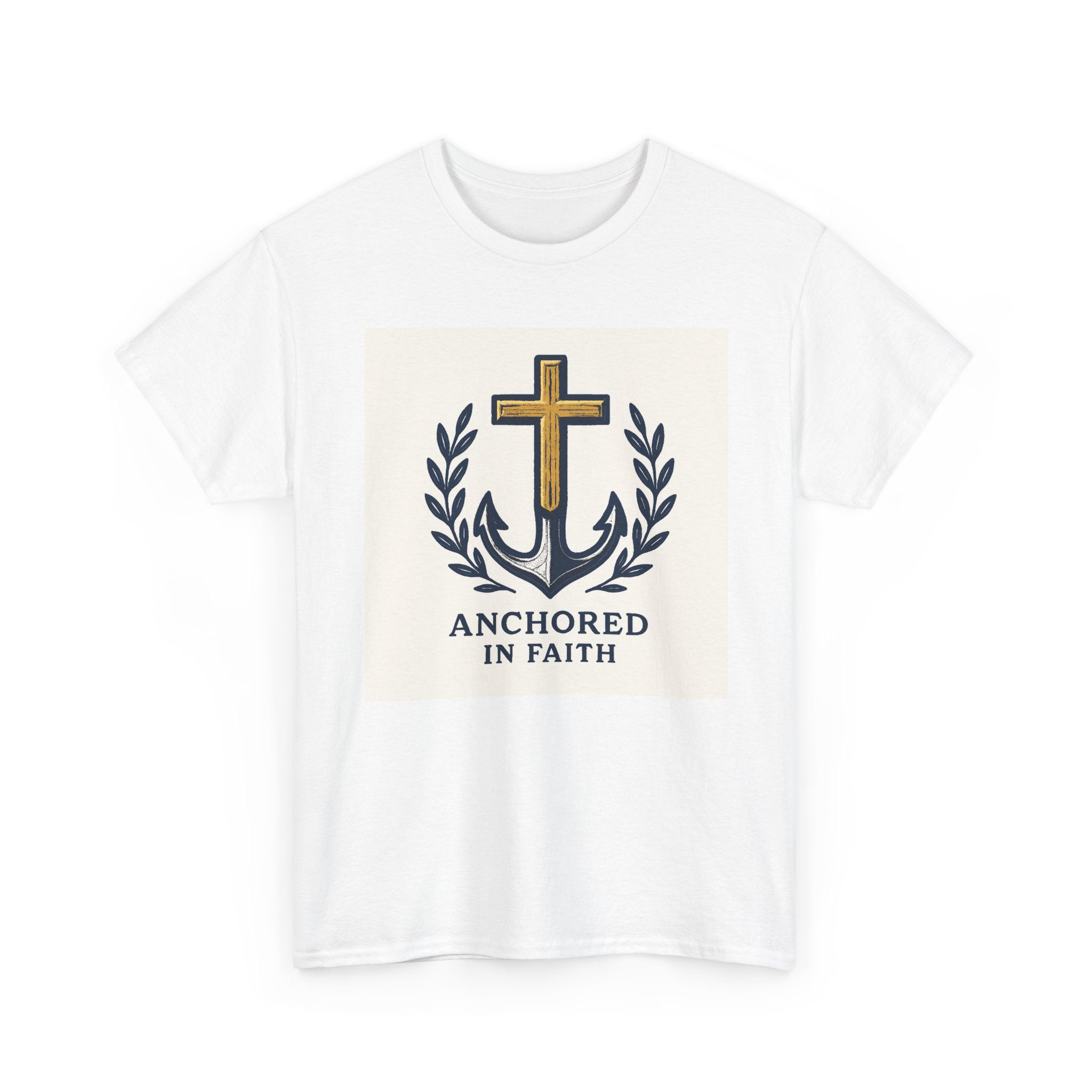 Anchored in Faith Unisex Heavy Cotton Tee, Christian Apparel, Faith-Based Gift, Casual Wear, Religious T-Shirt - Image 3