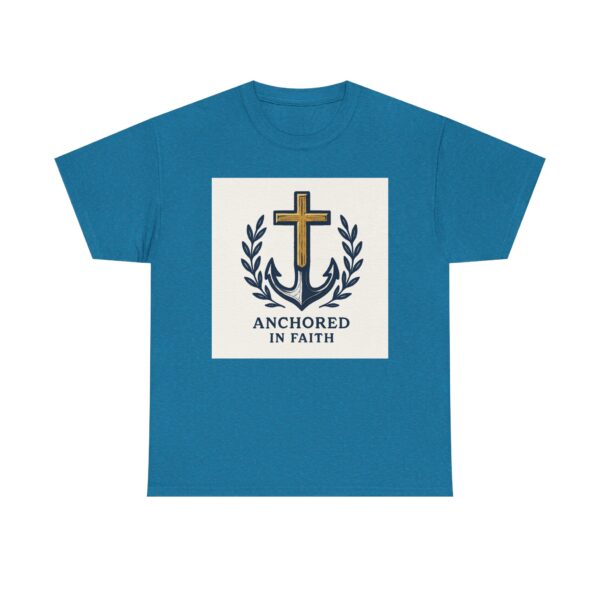 Anchored in Faith Unisex Heavy Cotton Tee, Christian Apparel, Faith-Based Gift, Casual Wear, Religious T-Shirt - Image 5