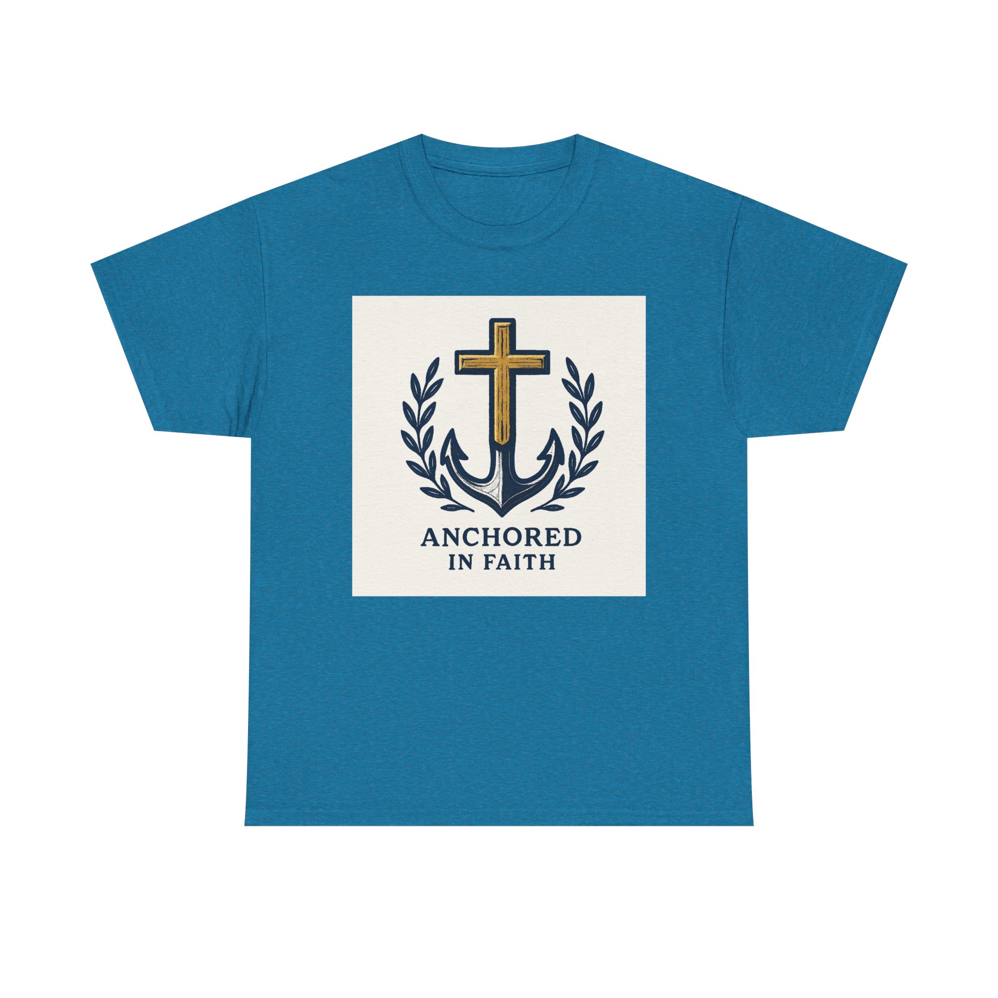 Anchored in Faith Unisex Heavy Cotton Tee, Christian Apparel, Faith-Based Gift, Casual Wear, Religious T-Shirt - Image 5