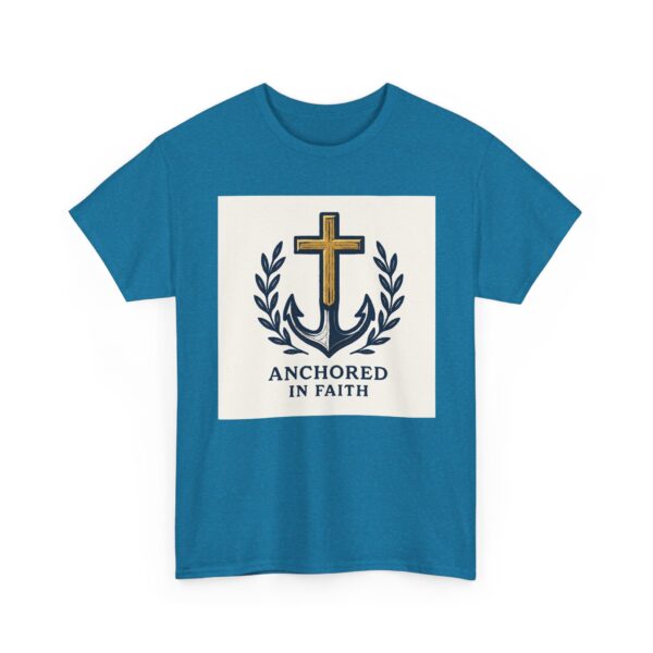 Anchored in Faith Unisex Heavy Cotton Tee, Christian Apparel, Faith-Based Gift, Casual Wear, Religious T-Shirt - Image 7