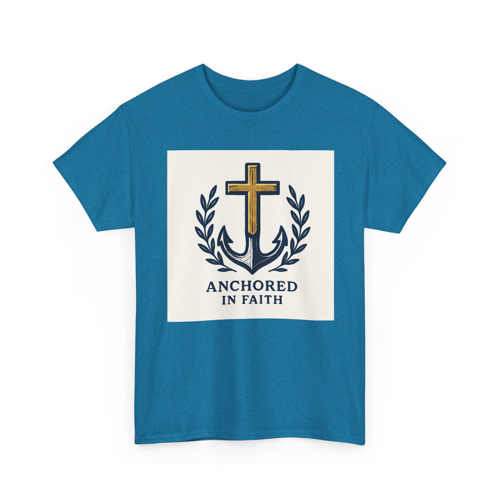 Anchored in Faith Unisex Heavy Cotton Tee, Christian Apparel, Faith-Based Gift, Casual Wear, Religious T-Shirt - Image 7