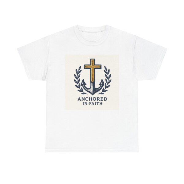 Anchored in Faith Unisex Heavy Cotton Tee, Christian Apparel, Faith-Based Gift, Casual Wear, Religious T-Shirt