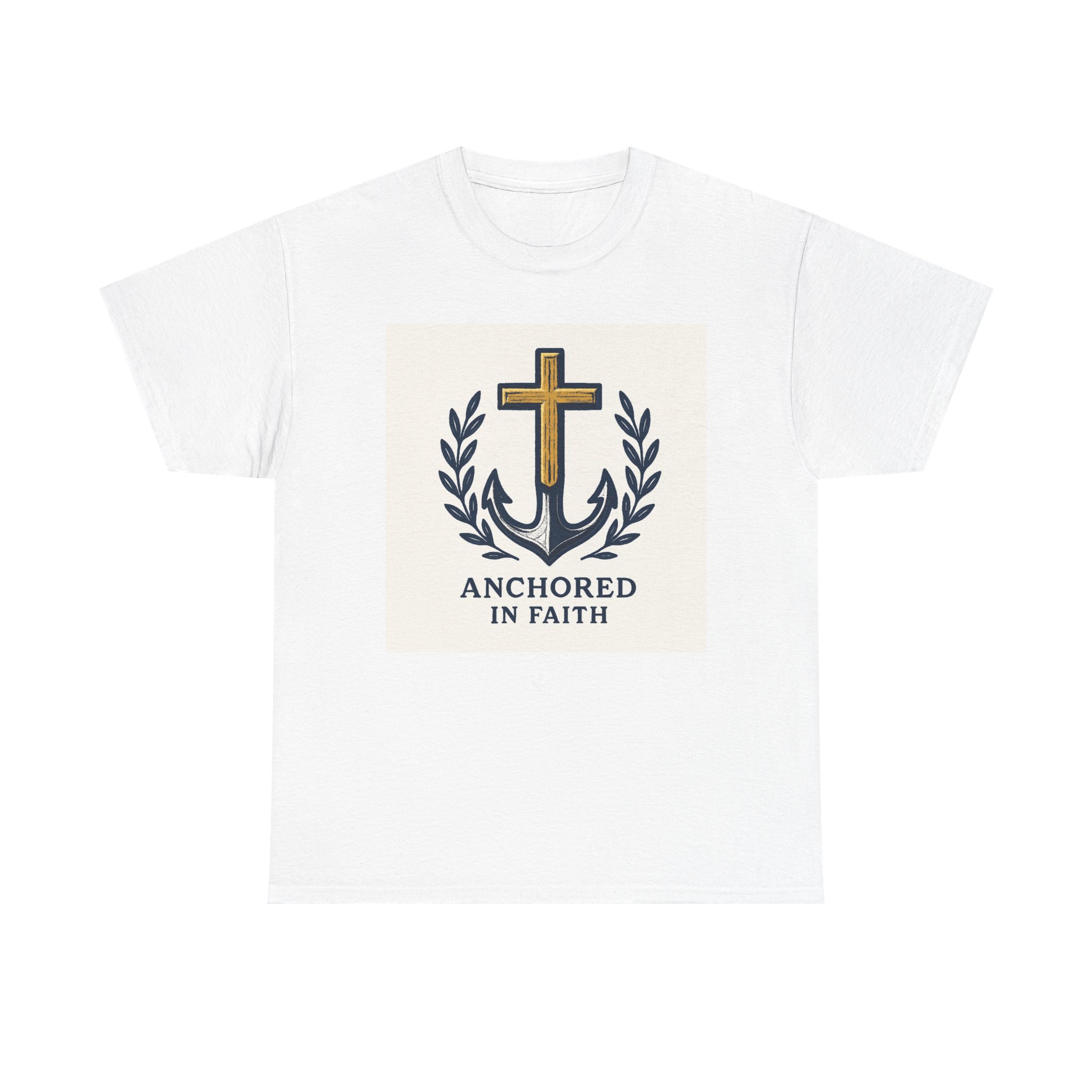 Anchored in Faith Unisex Heavy Cotton Tee, Christian Apparel, Faith-Based Gift, Casual Wear, Religious T-Shirt